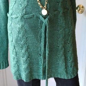 BCBG New, never worn. Long sleeved, knit sweater tunic or dress. Size L.
